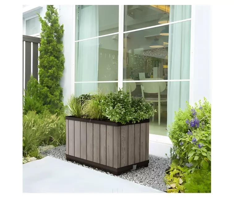 Dekoratiivne ristkülikukujuline istutuspott saarepuust lillepott