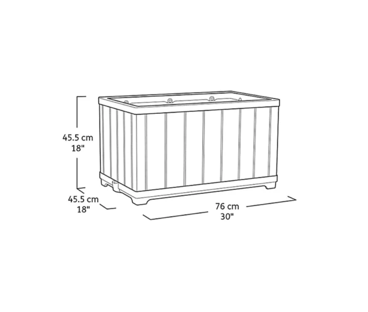 Dekoratiivne ristkülikukujuline istutuspott pähklipuuga