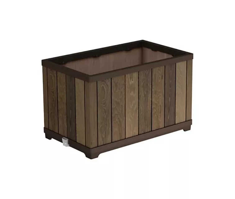 Dekoratiivne ristkülikukujuline istutuspott pähklipuuga