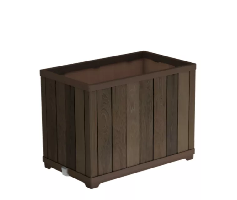 Dekoratiivne ristkülikukujuline kõrge istutuspott pähklipuust