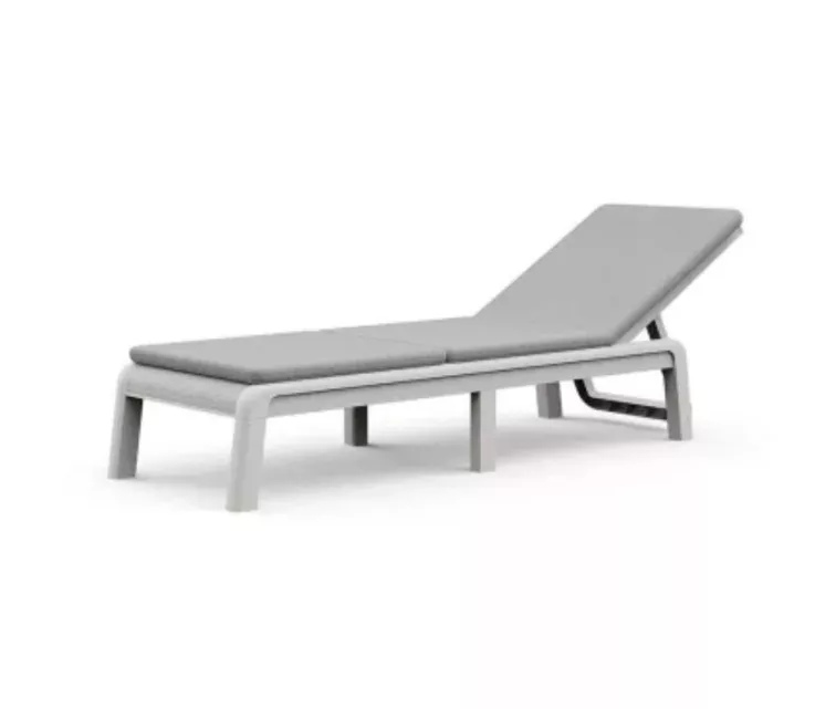 Mallorca päevitustool padjaga, valge