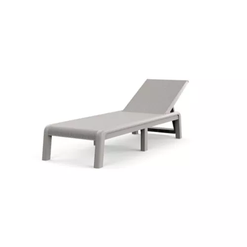 Atlas sun lounger with cushion light grey