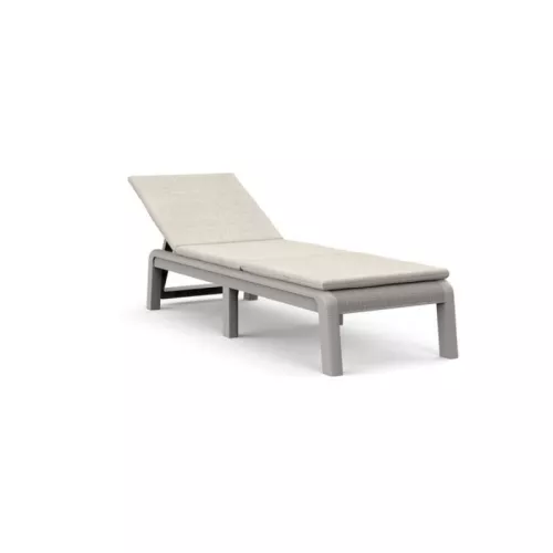 Atlas sun lounger with cushion light grey