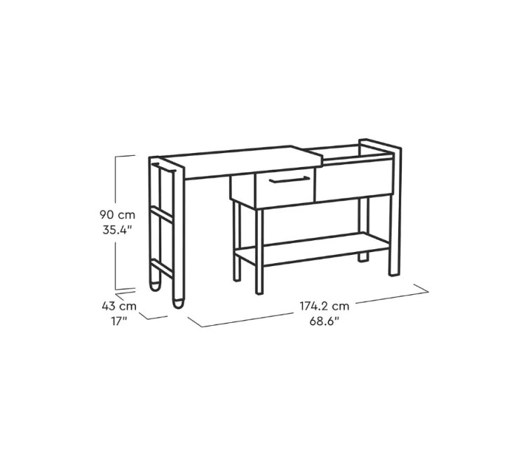 Ballīšu galds pagarināms Extendable Party Station valrieksta tonis