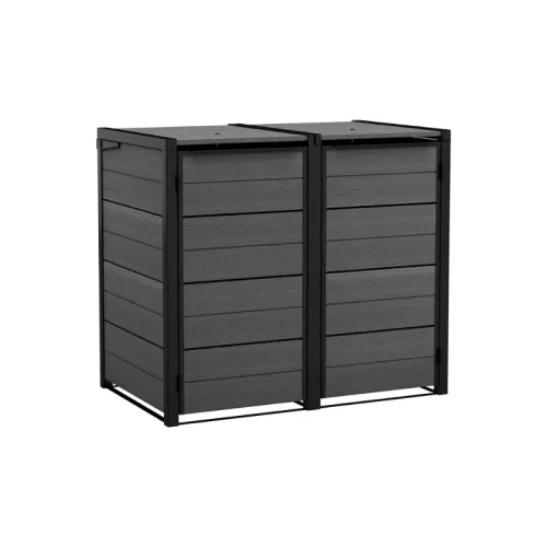 Atkrituma tvertņu 2x240L uzglabāšanas konteiners Hide Away pelēks