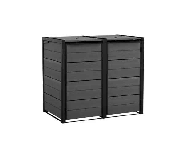 Atkrituma tvertņu 2x240L uzglabāšanas konteiners Hide Away pelēks