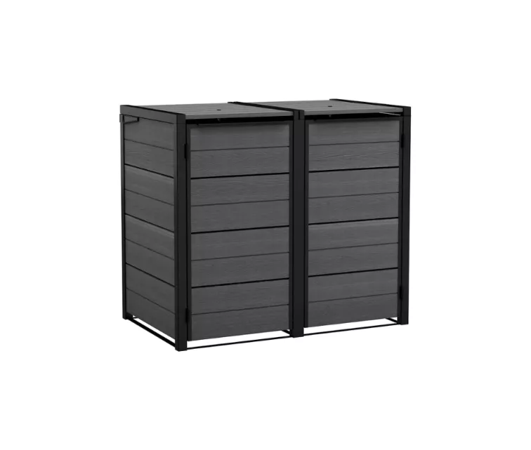 Atkrituma tvertņu 2x240L uzglabāšanas konteiners Hide Away pelēks