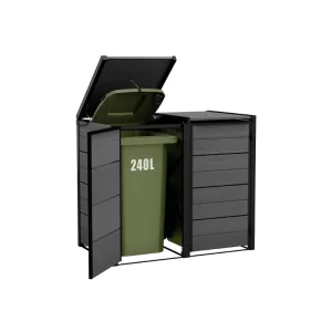 Atkrituma tvertņu 2x240L uzglabāšanas konteiners Hide Away pelēks