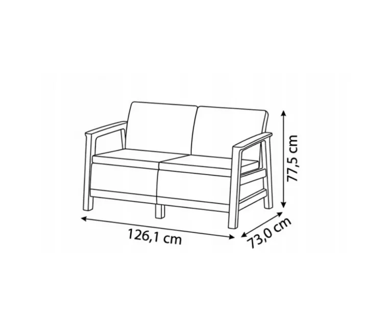Двухместный садовый диван Scandi Linea 2 Seater Sofa светло-серый/темно-стальной серый