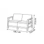 Двухместный садовый диван Scandi Linea 2 Seater Sofa светло-серый/темно-стальной серый