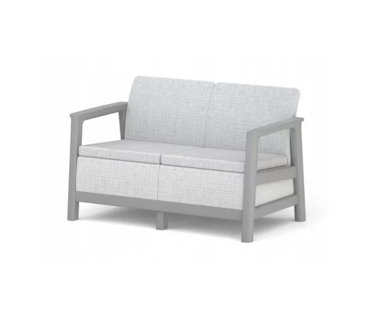 Двухместный садовый диван Scandi Linea 2 Seater Sofa светло-серый/темно-стальной серый