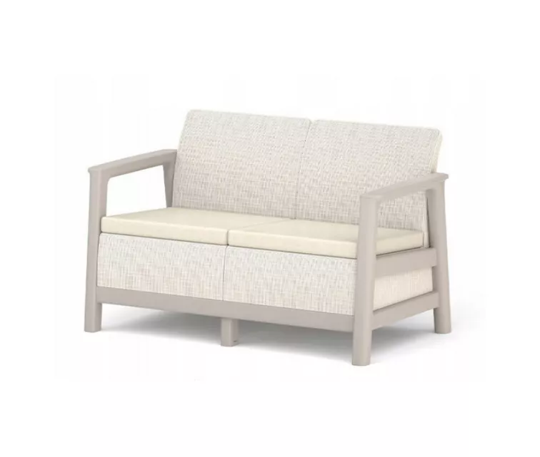 Garden sofa two-seater Scandi Linea 2 Seater Sofa pebble gray/light beige