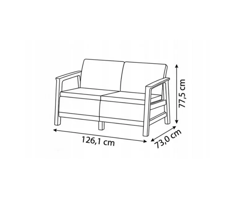 Garden sofa two-seater Scandi Linea 2 Seater Sofa pebble gray/light beige