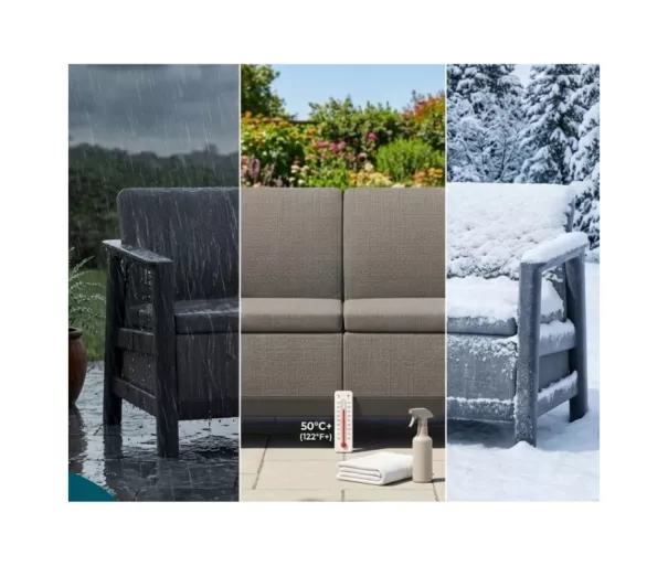 Dārza dīvāns divvietīgs Scandi Linea 2 Seater Sofa pelēks