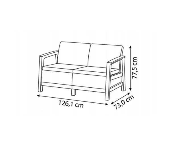 Dārza dīvāns divvietīgs Scandi Linea 2 Seater Sofa pelēks