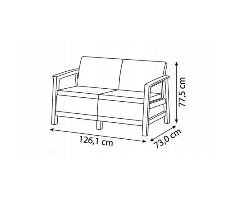 Dārza dīvāns divvietīgs Scandi Linea 2 Seater Sofa pelēks