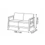 Dārza dīvāns divvietīgs Scandi Linea 2 Seater Sofa pelēks