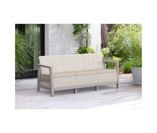 Garden sofa three-seater Scandi Linea 3 Seater Sofa pebble gray/light beige