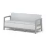 Trivietė sodo sofa „Scandi Linea“, šviesiai pilka/tamsiai plieno pilka