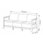 Trivietė sodo sofa „Scandi Linea“, šviesiai pilka/tamsiai plieno pilka