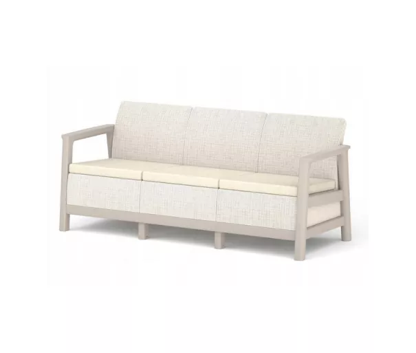 Garden sofa three-seater Scandi Linea 3 Seater Sofa pebble gray/light beige