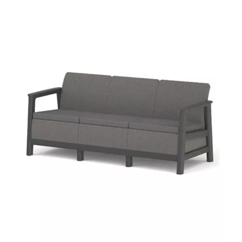 Trivietė sodo sofa „Scandi Linea“, pilka