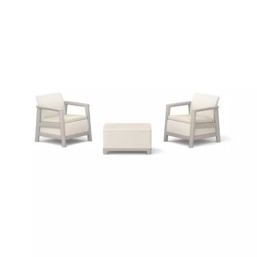 Dārza mēbeļu komplekts Scandi Linea Balcony Set oļu pelēks/gaiši bēšs