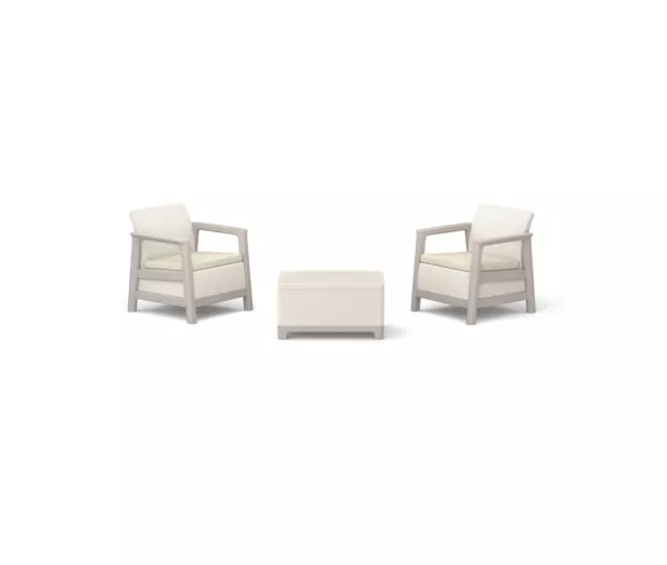 Комплект садовой мебели Scandi Linea Balcony Set, цвет серый/светло-бежевый.
