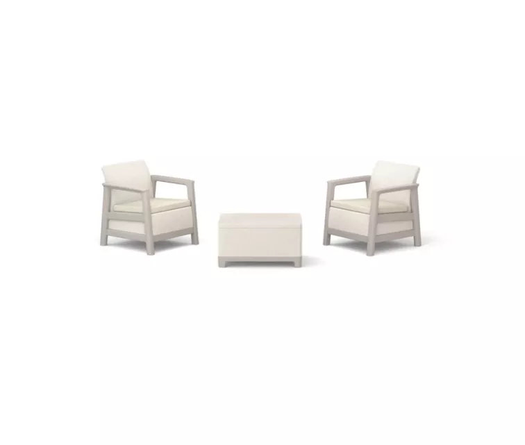 Garden furniture set Scandi Linea Balcony Set pebble gray/light beige