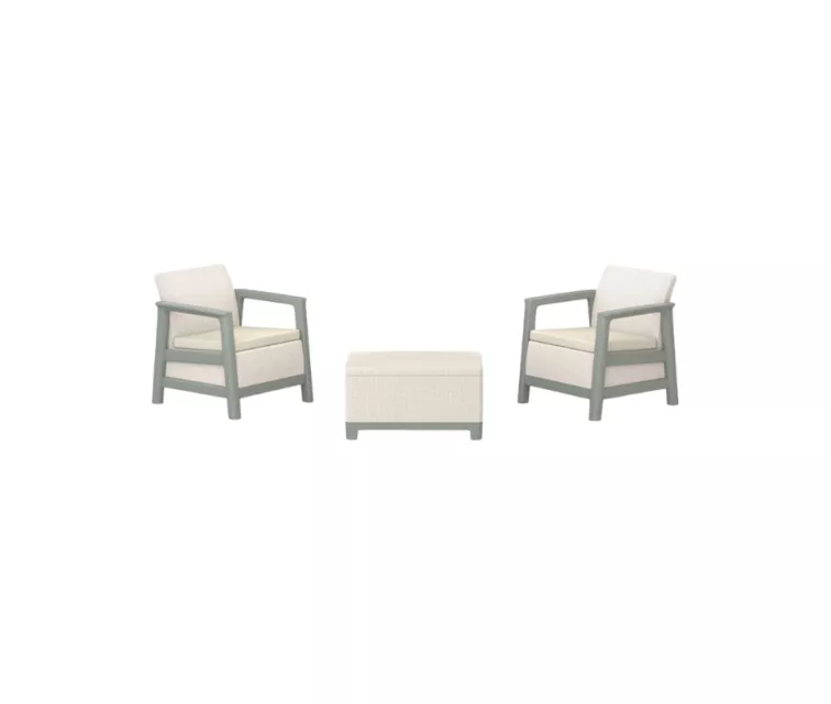Dārza mēbeļu komplekts Scandi Linea Balcony Set oļu pelēks/salvijzaļa akmens tonī