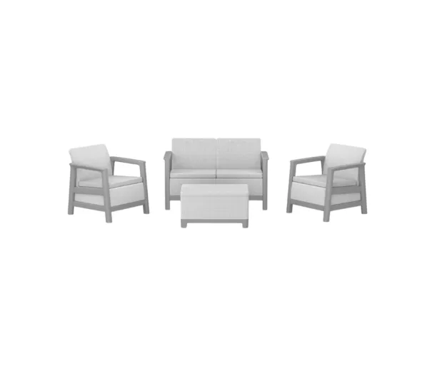 Garden furniture set Scandi Linea 2 Seater Set light grey/dark steel grey
