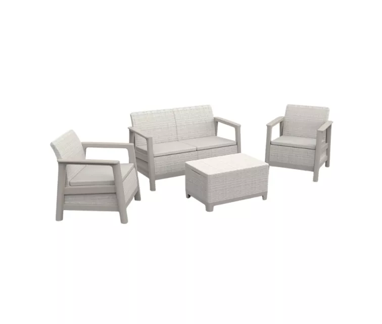 Garden furniture set Scandi Linea 2 Seater Set pebble grey/light beige