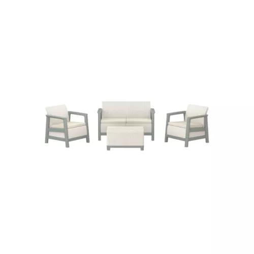 Dārza mēbeļu komplekts Scandi Linea 2 Seater Set oļu pelēks/salvijzaļa akmens tonī
