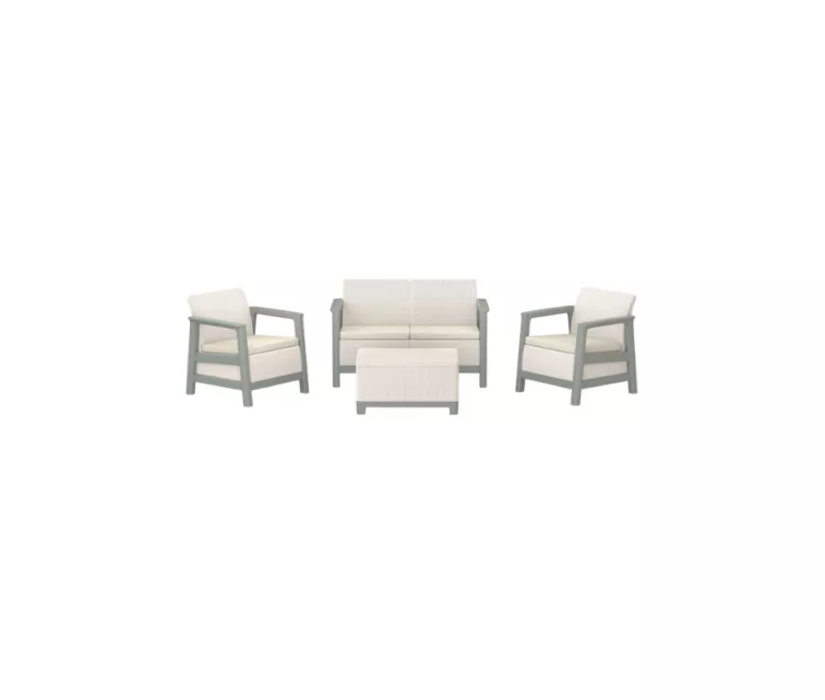 Dārza mēbeļu komplekts Scandi Linea 2 Seater Set oļu pelēks/salvijzaļa akmens tonī