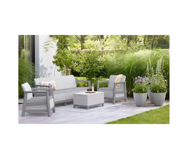 Dārza mēbeļu komplekts Scandi Linea 3 Seater Set gaiši pelēks/tumša tērauda pelēks