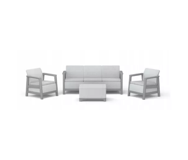 Dārza mēbeļu komplekts Scandi Linea 3 Seater Set gaiši pelēks/tumša tērauda pelēks