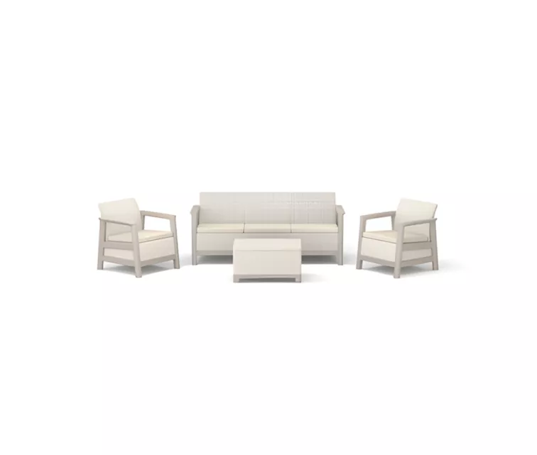 ( DEFECT ) Garden furniture set Scandi Linea 3 Seater Set pebble grey/light beige
