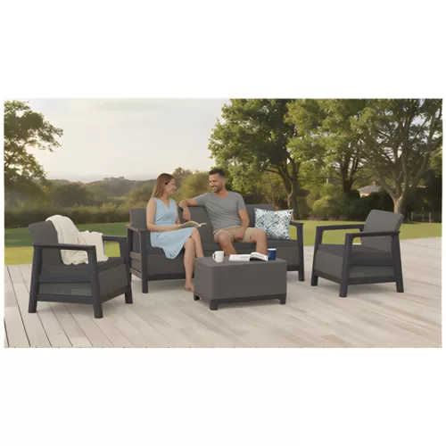 Dārza mēbeļu komplekts Scandi Linea 3 Seater Set pelēks