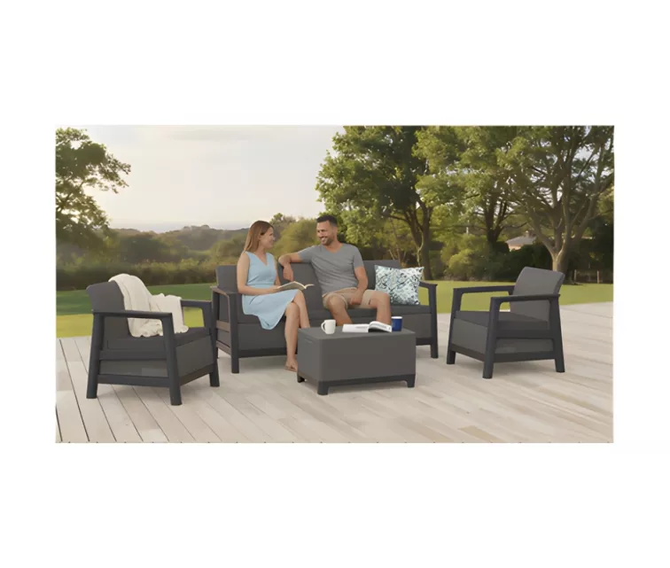 Dārza mēbeļu komplekts Scandi Linea 3 Seater Set pelēks