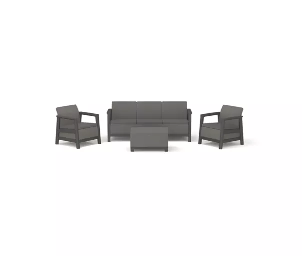 Garden furniture set Scandi Linea 3 Seater Set grey