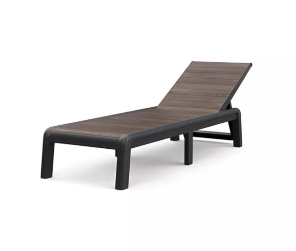 Sun lounger Deco Porto grey/walnut