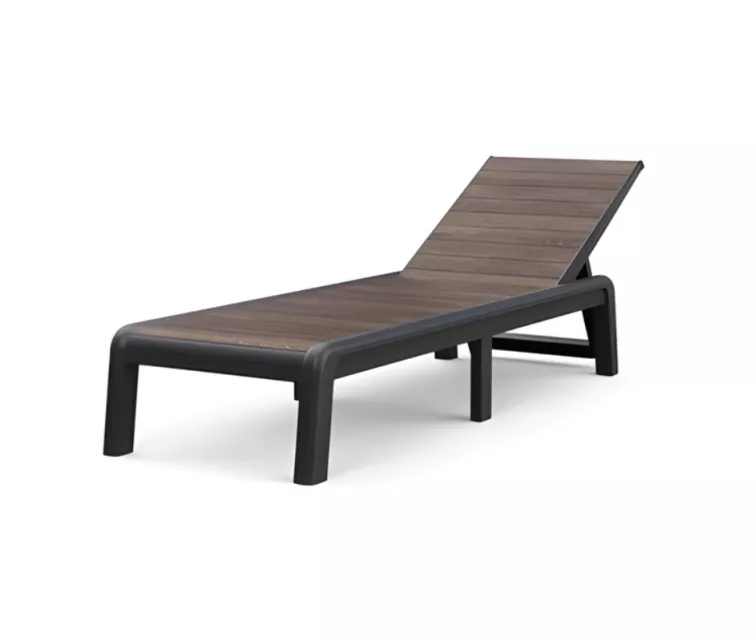 Sauļošanās krēsls Deco Porto pelēks/valrieksts