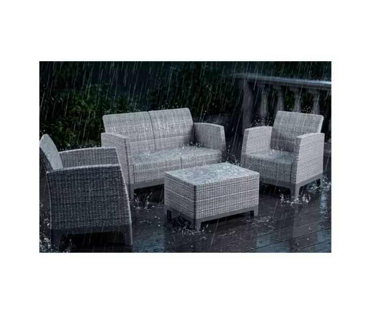 Dārza mēbeļu komplekts Scandi Forma 2 Seater Set gaiši pelēks/tumša tērauda pelēks
