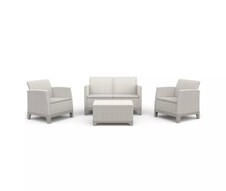 Dārza mēbeļu komplekts Scandi Forma 2 Seater Set oļu pelēks/gaiši bēšs