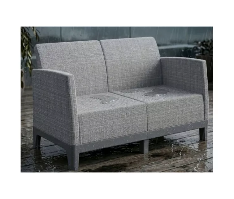 Dārza dīvāns divvietīgs Scandi Form 2 Seater Sofa gaiši pelēks/tumša tērauda pelēks