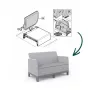 Dārza dīvāns divvietīgs Scandi Form 2 Seater Sofa gaiši pelēks/tumša tērauda pelēks