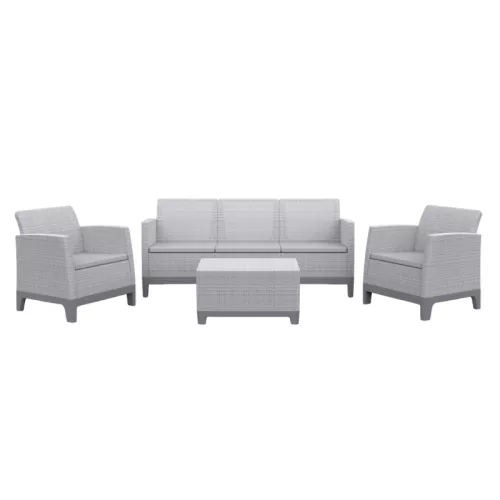 Dārza mēbeļu komplekts Scandi Forma 3 Seater Set gaiši pelēks/tumša tērauda pelēks