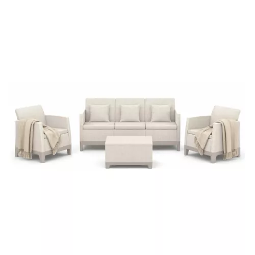 Dārza mēbeļu komplekts Scandi Forma 3 Seater Set oļu pelēks/gaiši bēšs