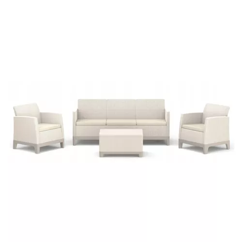Dārza mēbeļu komplekts Scandi Forma 3 Seater Set oļu pelēks/gaiši bēšs