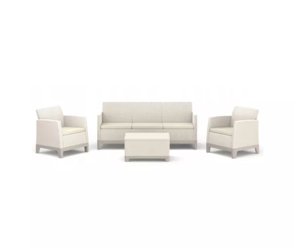 Dārza mēbeļu komplekts Scandi Forma 3 Seater Set oļu pelēks/gaiši bēšs